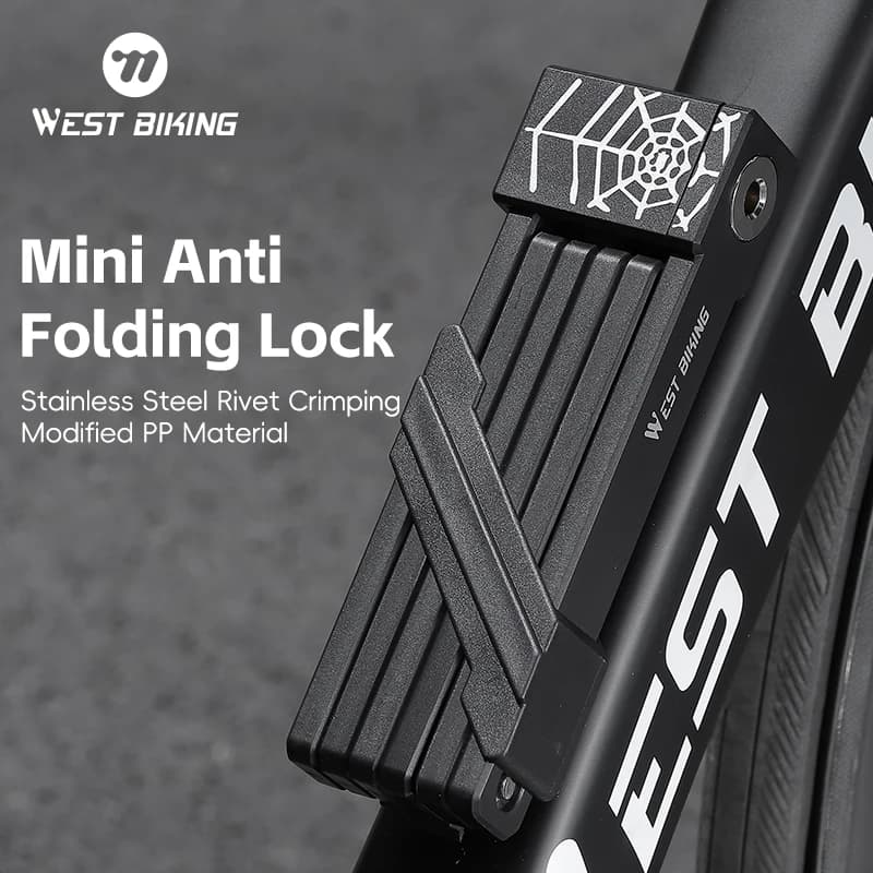 WEST BIKING Lucchetto pieghevole per moto Lucchetto portatile antifurto in lega di zinco Lucchetto a catena per bici elettrica Accessori per moto