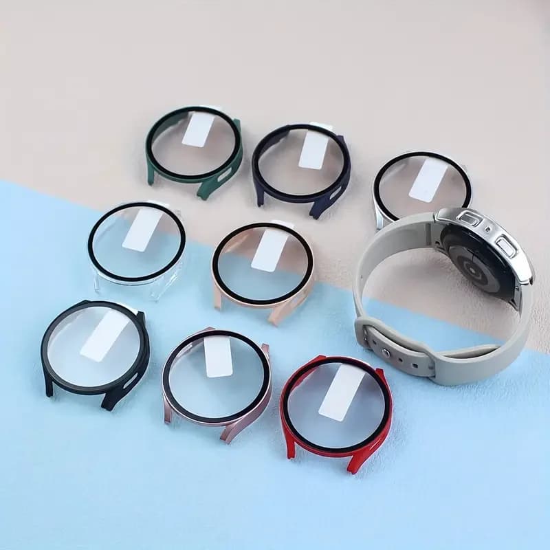 Tempered Glass+PC Case for Samsung Galaxy Watch 7/6/5/4 cover 44mm 40mm Full bumper screen protector Galaxy watch FE Accessories