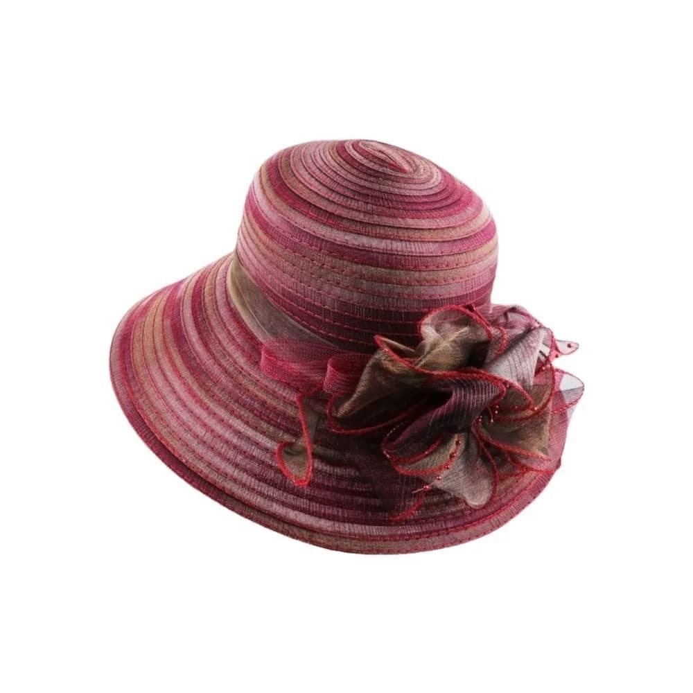 Cappello Panama con Fiori, Cappello da Pescatore Parasole, Cappello da Sole da Donna con Larghe Tesa in Pizzo, Cappello Estivo Sottile in Organza per Protezione Solare