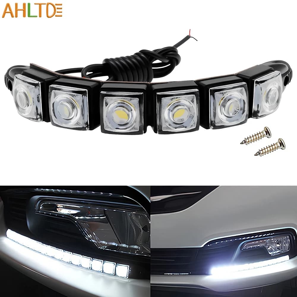 1X Auto Universale Led DRL Luce di marcia diurna Flessibile 6LED Bianco Impermeabile Guida Nebbia Lampadina Indicatore di direzione Auto styling 12V