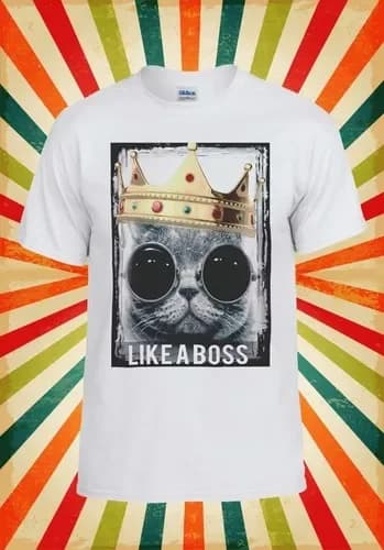 Cat Kitten Meow Like a Boss Novelty Men Women Vest Tank Top Unisex T Shirt 1050