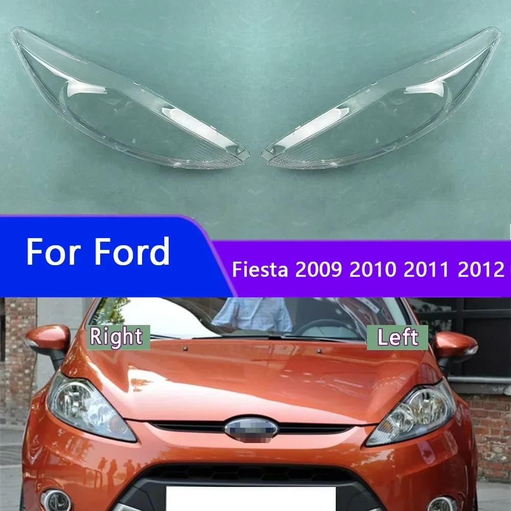 Per Ford Fiesta 2009 2010 2011 2012 Faro Anteriore Copertura Paralume Trasparente Lente Della Lampada Faro Borsette Plexiglass