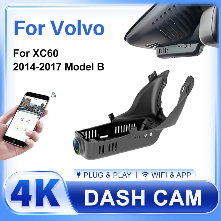 Car DVR for Volvo XC60 2017 2016 2015 2014,Plug and Play Dashcam Dash Cam 4K Camera for Car