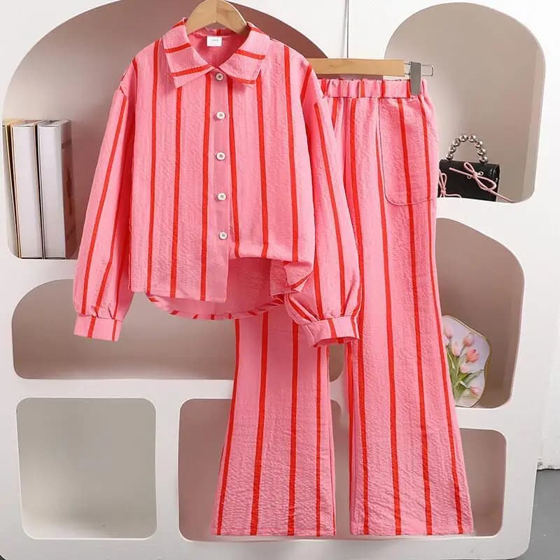 Kawaii Casual Coat Set Moda 2 pezzi Abbigliamento per bambini 2025 Ragazza Autunno Vestiti Bambini Inverno Top Ragazzi Pelliccia Infantile Puffer Teen