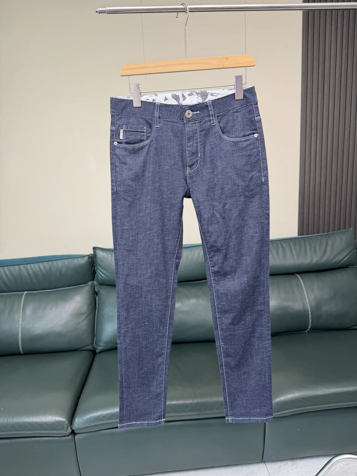 Jeans da uomo slim fit casual, primaverili ed estivi, sottili, traspiranti, comodi, elastici, a gamba dritta, stile penetrante, moda urbana