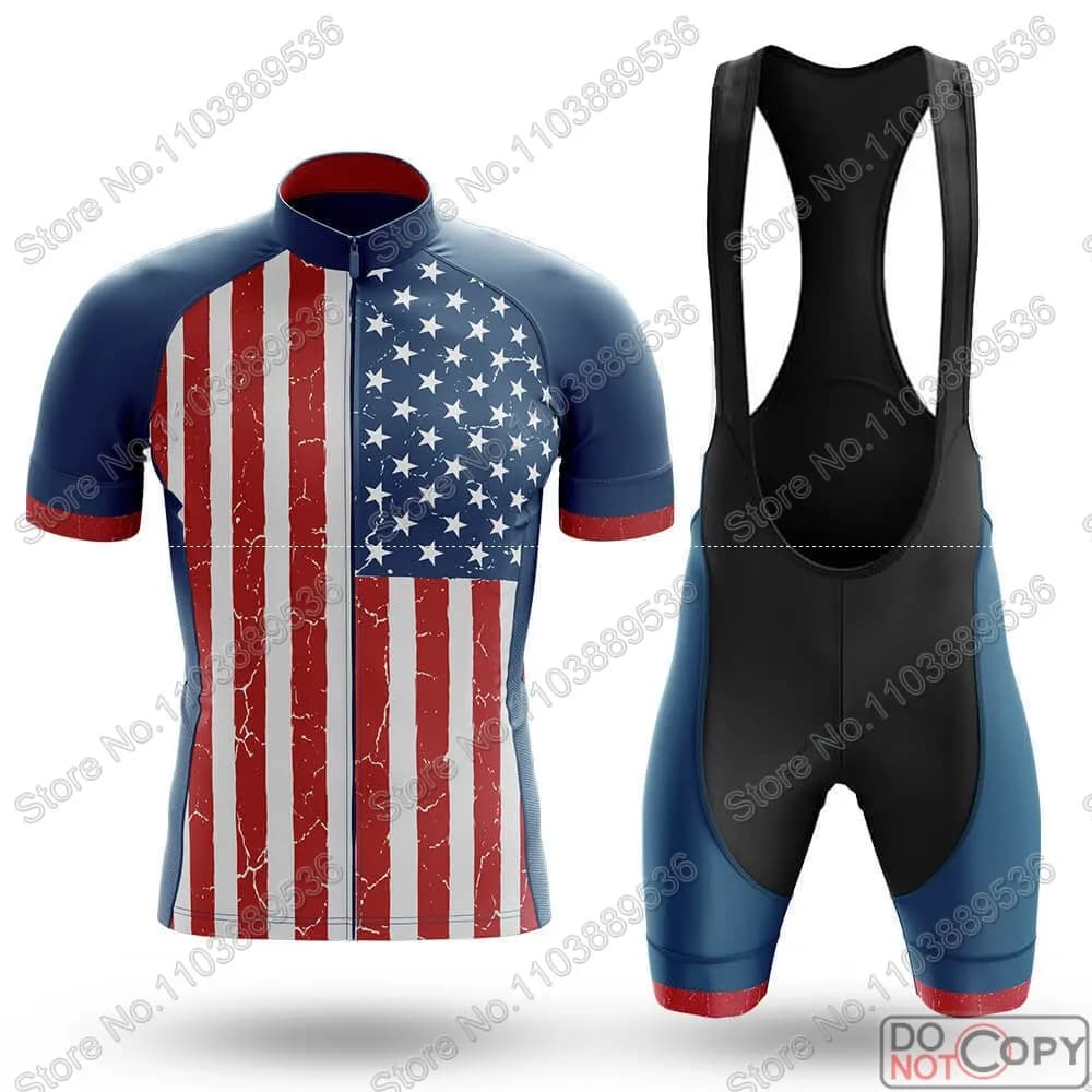 USA-Stars-Starses 2025 Men's Bike Clothing Road Bike Shirts Cycling Shorts MTB Maillot