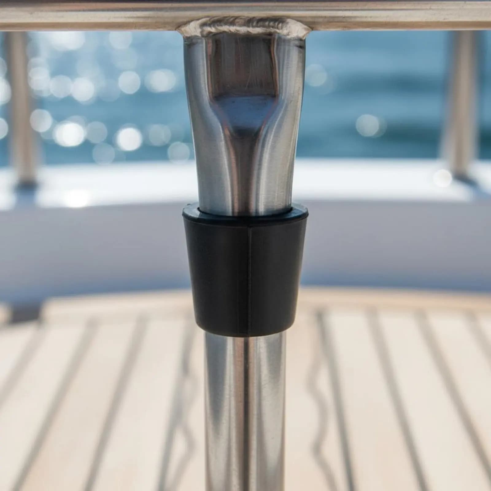 Portacanne da Pesca in Acciaio Inox per Barca, Supporto per 3 Canne, Finitura a Specchio per Pescatori