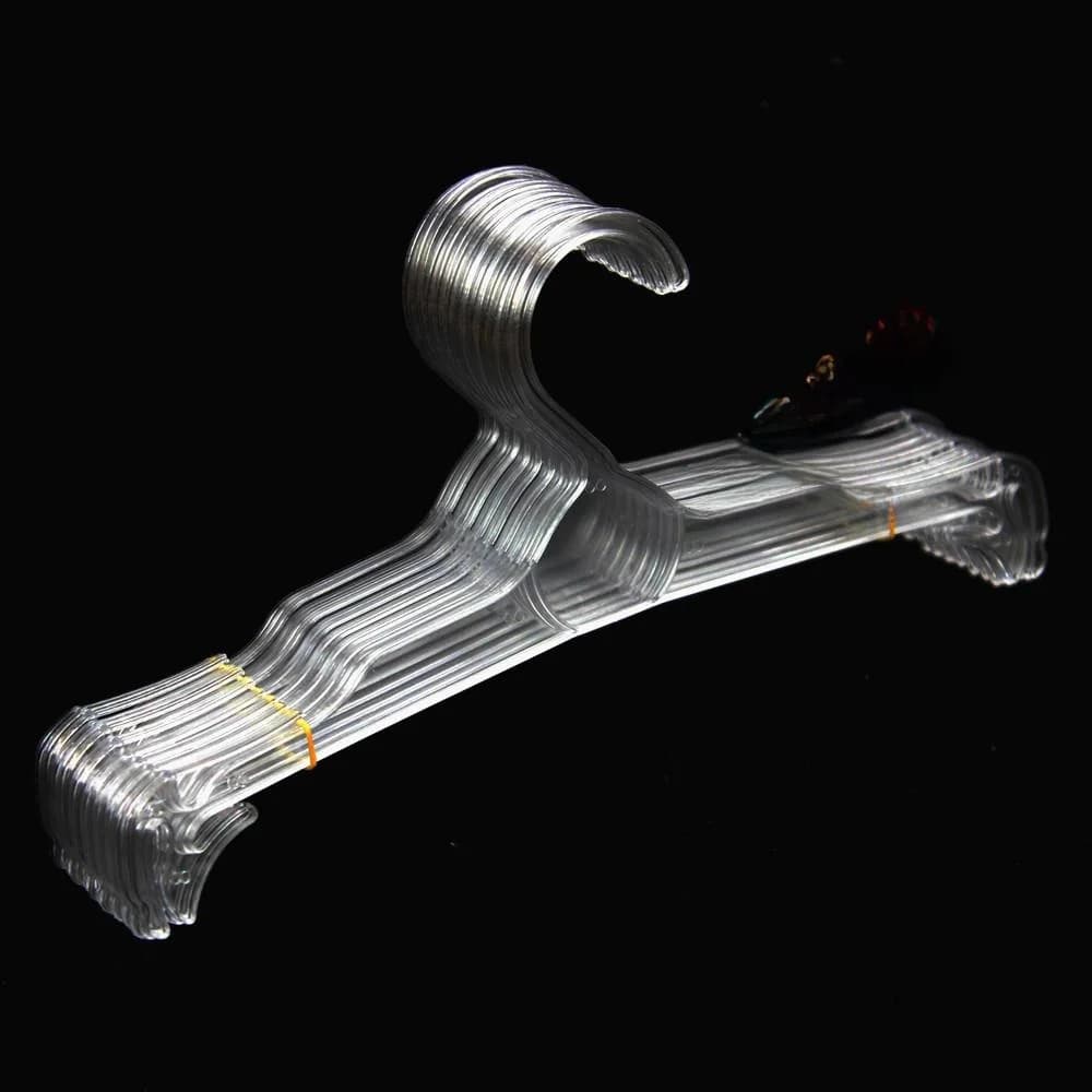 Transparent plastic clothes hanger for underwear and bras, modern style for underwear shops, interior slip design