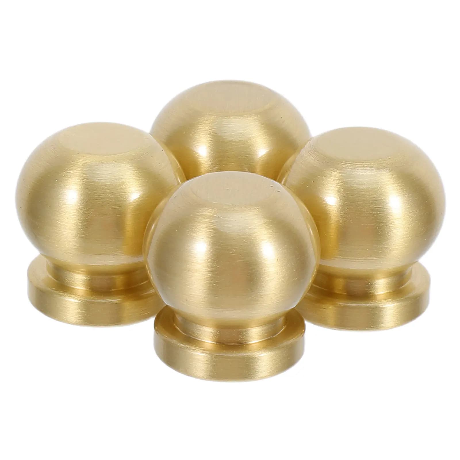 4 Pezzi Piedini Decorativi Rotondi in Ottone Lucido per Scatole, Gambe a Piedistallo per Vassoi, Accessori per Mobili, per Scatole di Gioielli in Legno