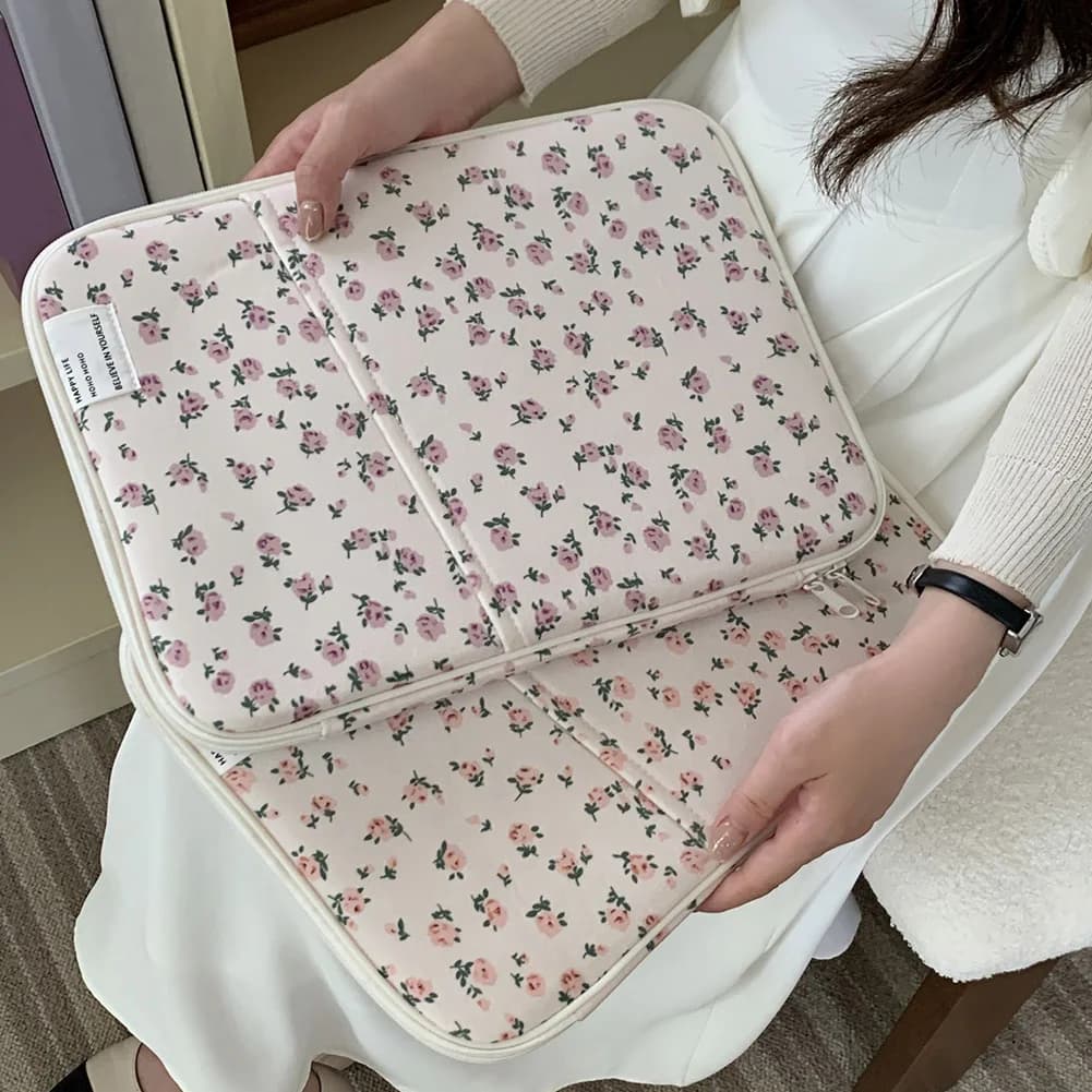 Custodia Imbottita per Laptop 11/13 Pollici con Motivi Floreali, Antiurto, Portatile, Protettiva