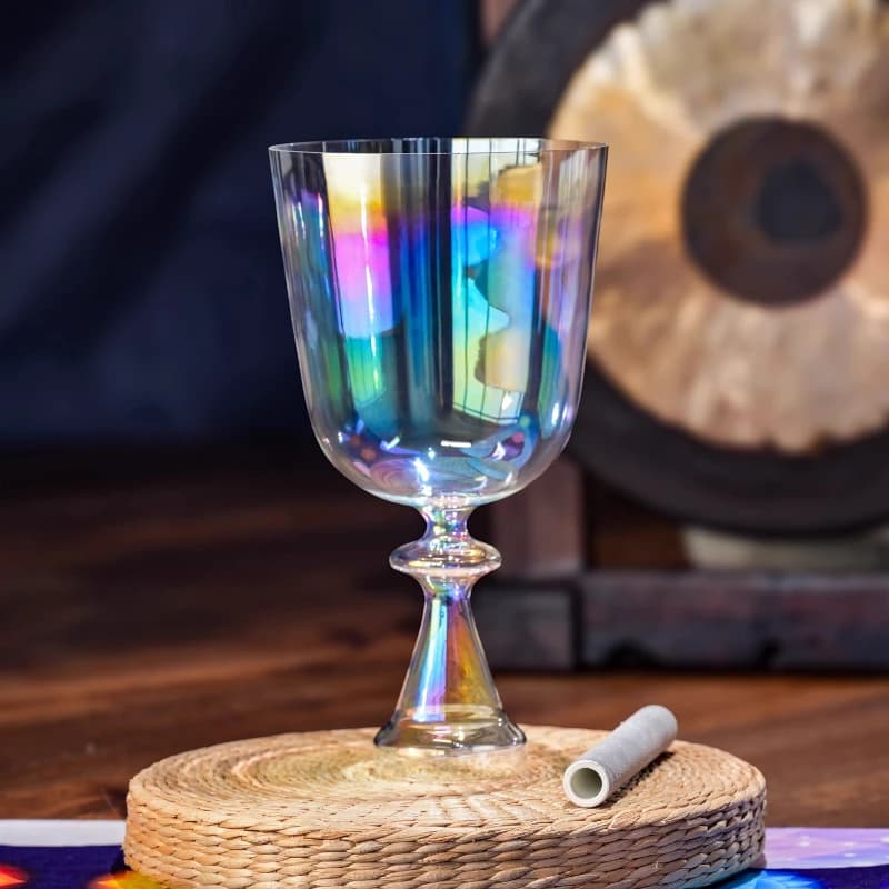 Colorful Crystal Singing Bowl Meditation Mindfulness Singing Bowl Spiritual Relaxation Bowls Sound Healing Percussion Instrument