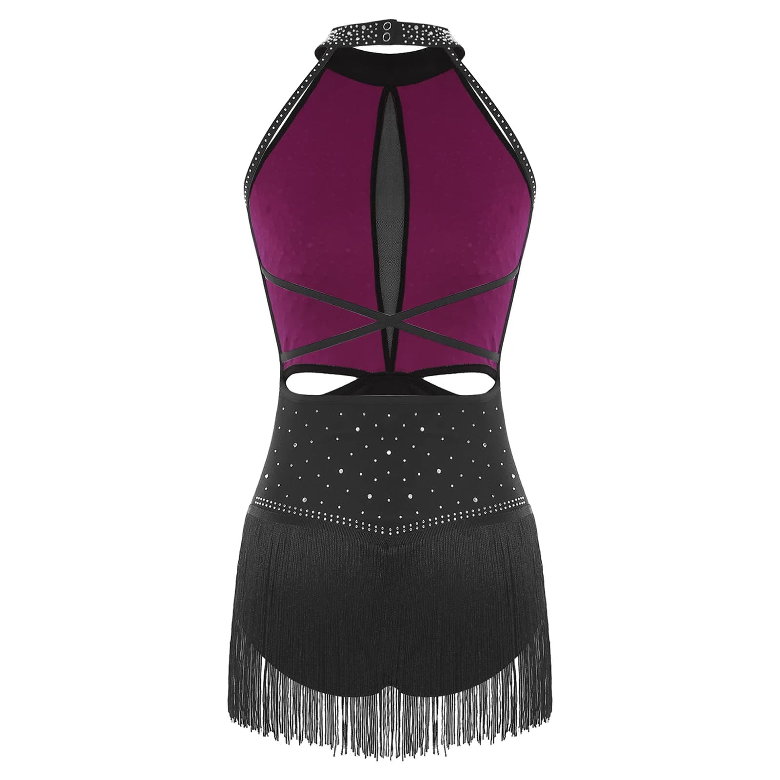 Abito da ballo con strass per danza lirica, performance, balletto, danza latina, body da donna, abbigliamento da danza, ginnastica, pattinaggio artistico