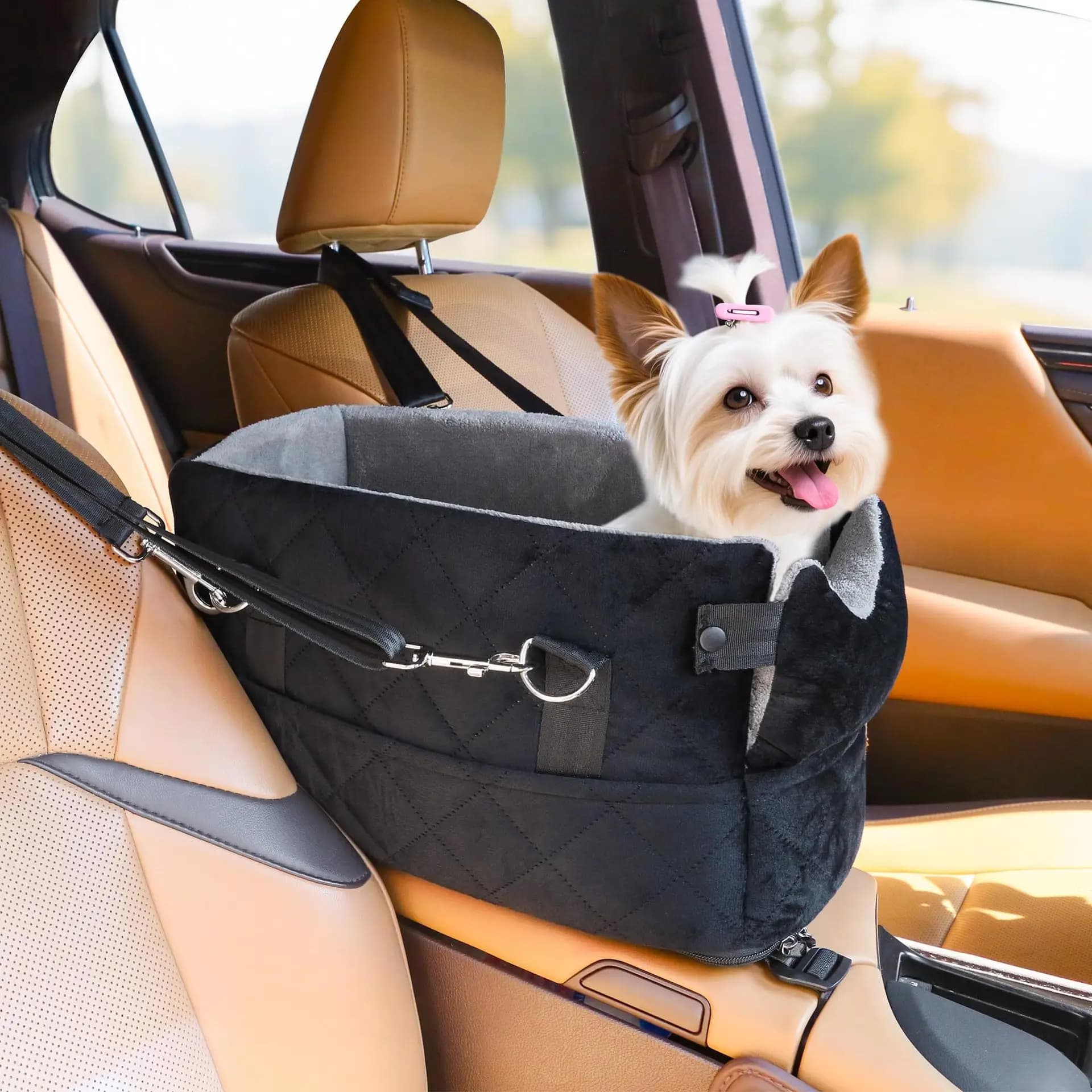 Borsa per Animali da Auto per Console Centrale, Cuccia per Cani, Trasportino per Gatti, Tappetino per Sedile Auto per Cani Piccoli, Borsa da Viaggio per Animali, Accessori per Cani e Gatti