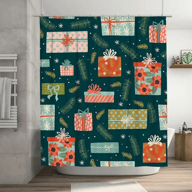 TU Boho Tenda da doccia Modello di foglie tropicali Decorazioni per il bagno Sfondo in tessuto impermeabile con stampa floreale naturale