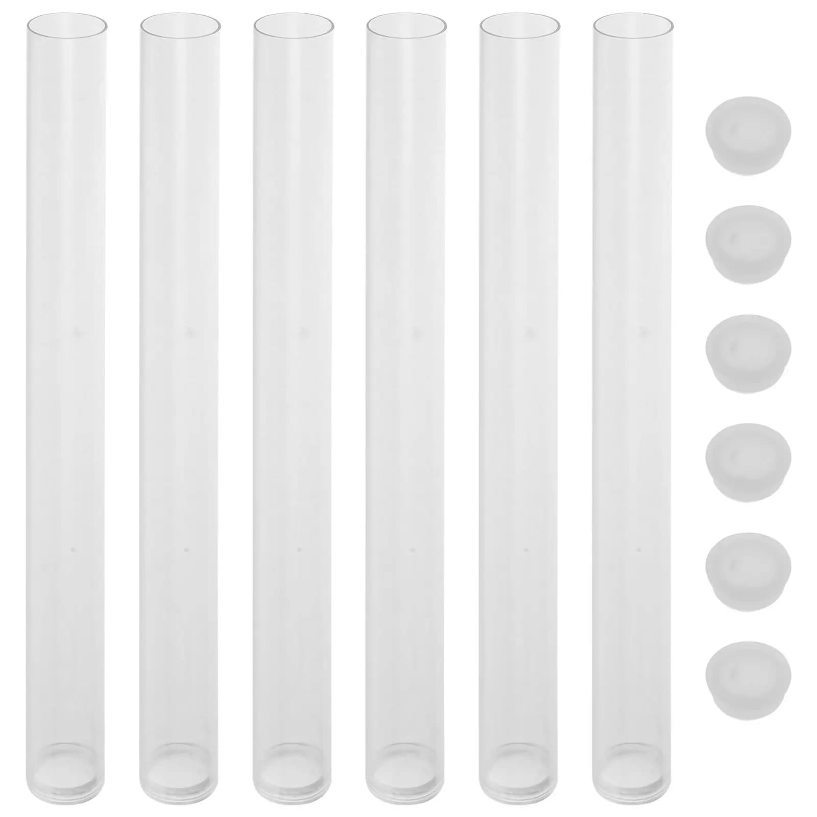 6Pcs Premium Transparent Acrylic Incense Tubes Incense Stick Holder Set Sturdy Lightweight Portable Storage Barrel for Aroma