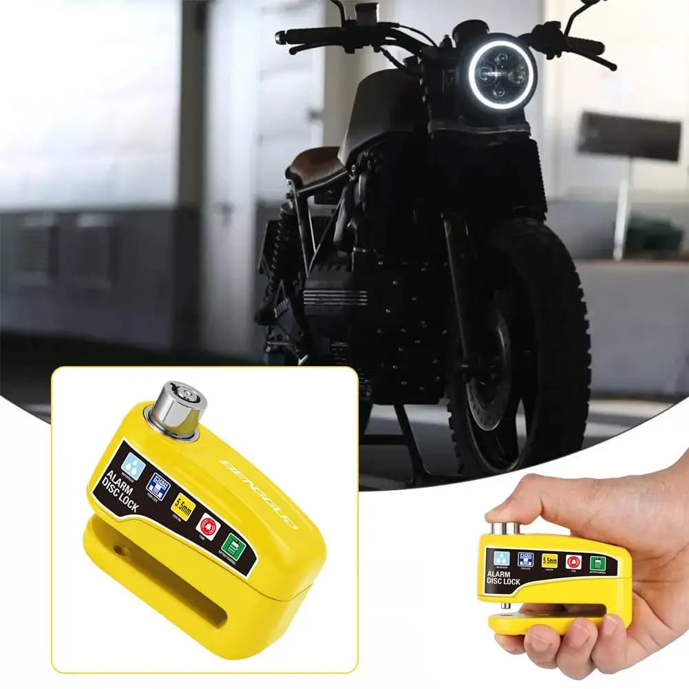 Lucchetto per bicicletta moto Protezione allarme Lucchetto impermeabile con freno Scooter Blocco ruota a disco Chiavi antifurto Brakelock Sa R7P3