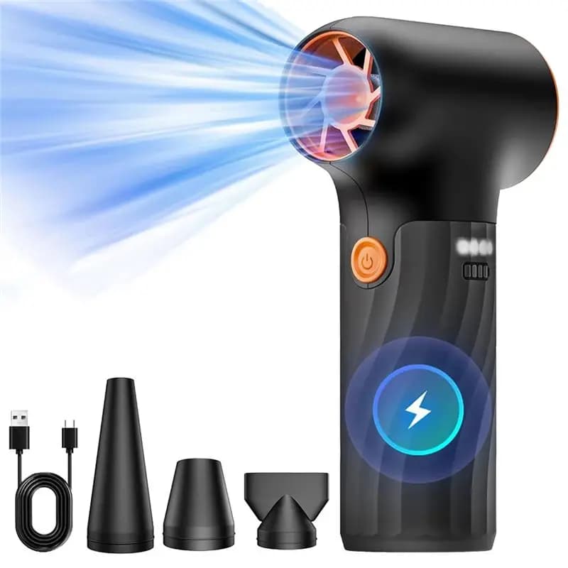 Ultimo Modello di Soffiatore Turbo Regolabile a 3 Impostazioni, 130000 RPM, Mini Ventilatore Elettrico ad Aria Compressa ad Alta Velocità per Auto