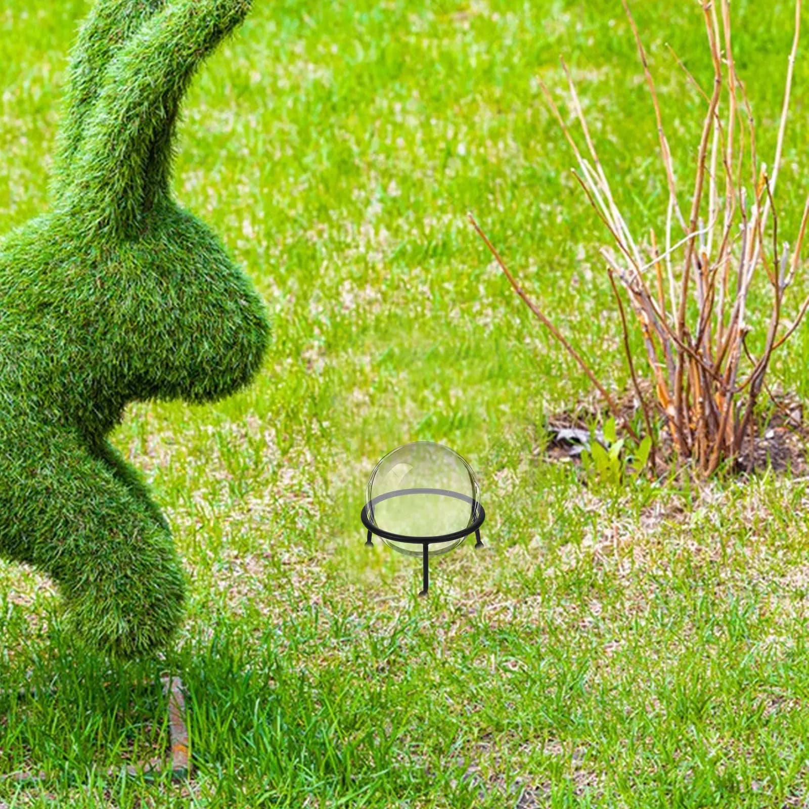 Supporto per Sfera di Cristallo in Metallo, Espositore Decorativo Stabile in Ferro per Giardino, Patio, Esterni