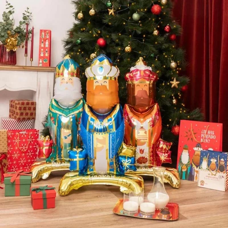 3 pezzi Cartoon King Palloncini in alluminio Birtdhay Forniture per feste Giocattoli per bambini Globos Decorazioni per baby shower Palloncino di Natale