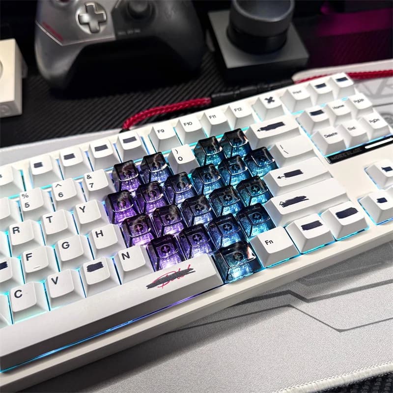 Tema d'amore Copritasti trasparenti per PC Tastiera meccanica vuota 1U 1X Ctrl Alt FN Cherry Profilo retroilluminato RGB Gamer fai da te Copritasto trasparente