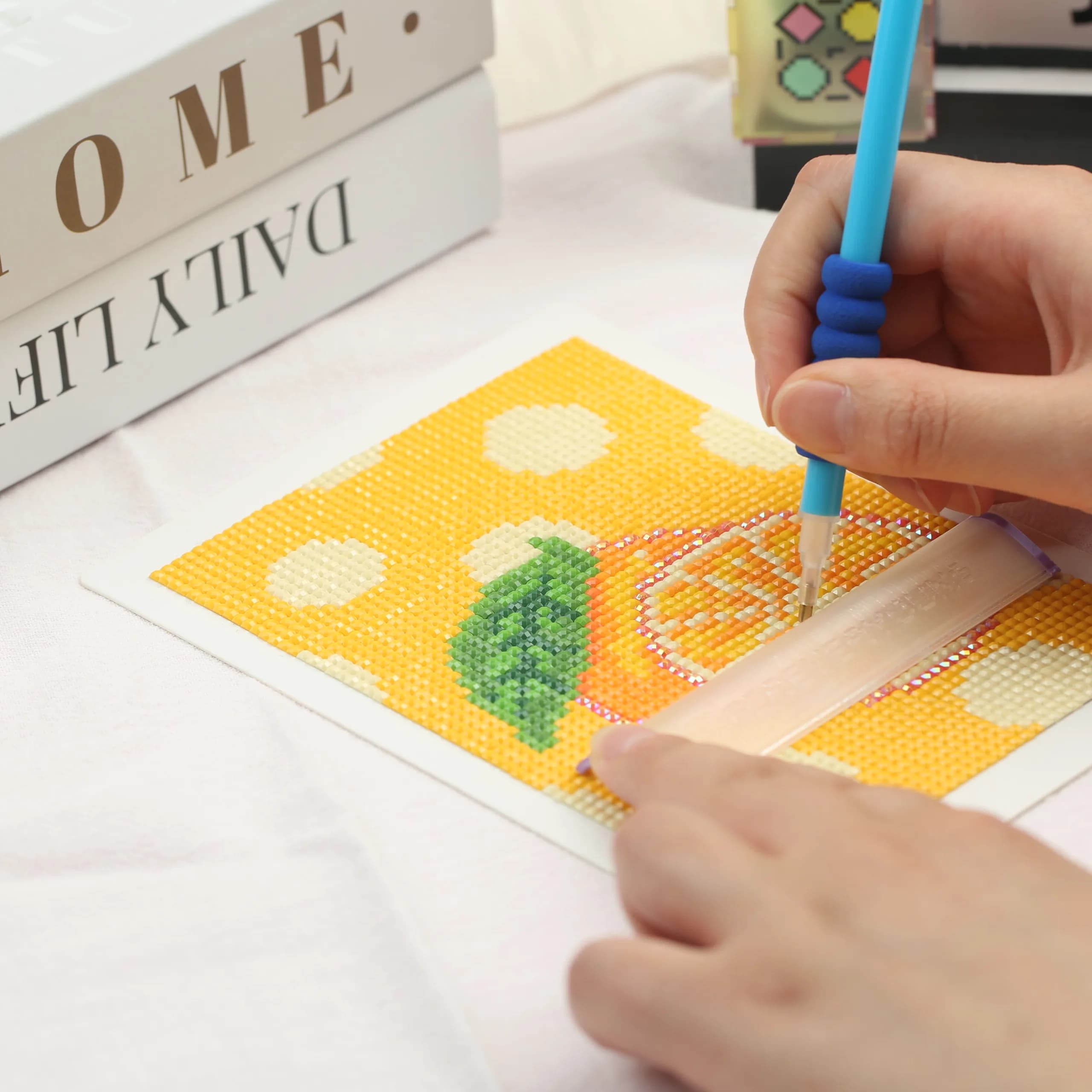Righello per pittura con diamanti Forever Young - Strumento per pittura con diamanti stampato in 3D per un'applicazione di diamanti ordinata