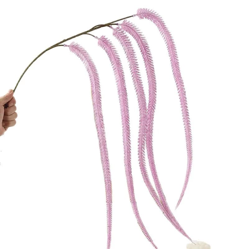 4 pieces of simulation flowers 1.25 m plastic 5 dresses fox tail branch plant festival party decoration artificial green plants