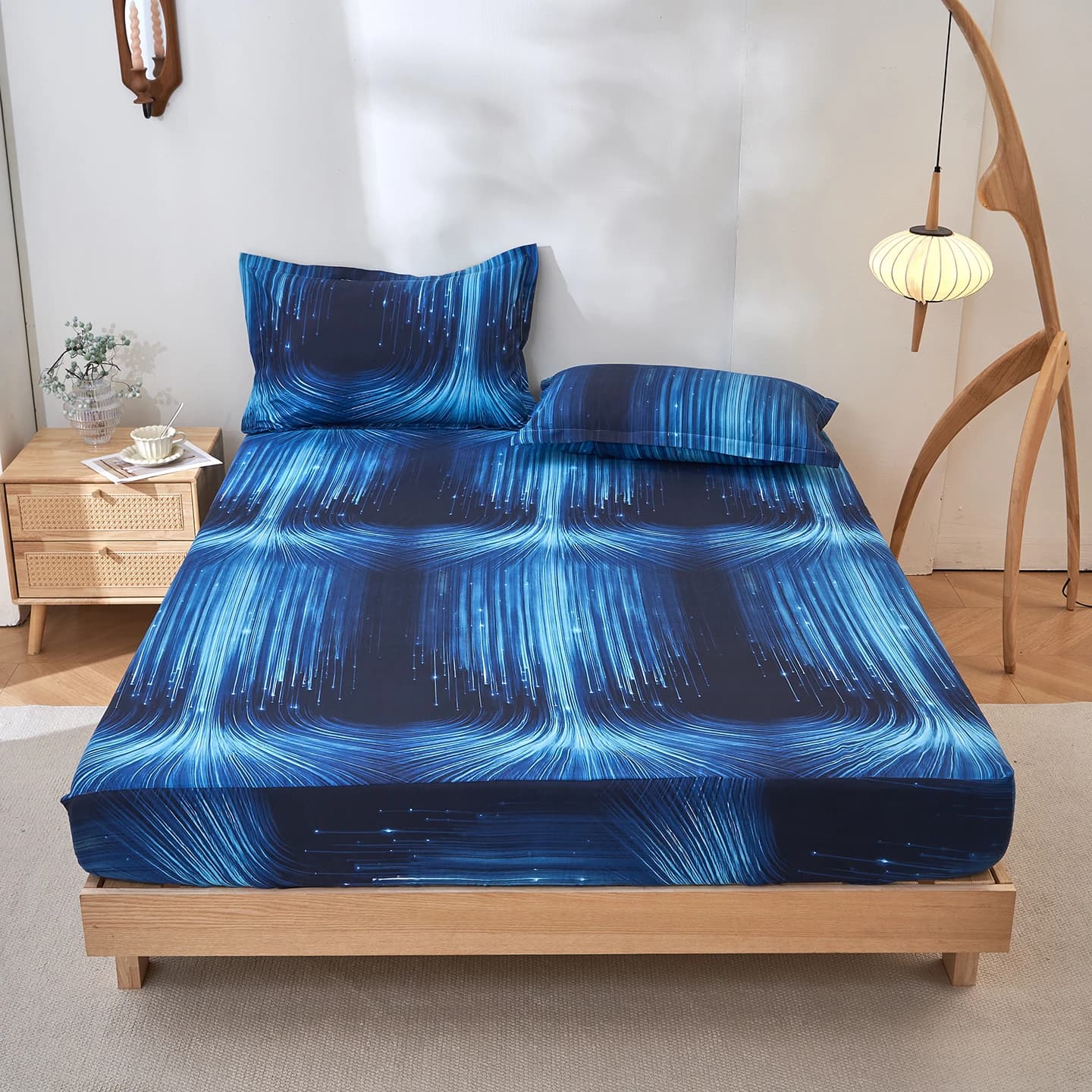 Technology Starry Sky Sheet With Elastic Band Full Size Single Double Bed Sheets Fitted Sheet Cheap Bedding With Free Shipping
