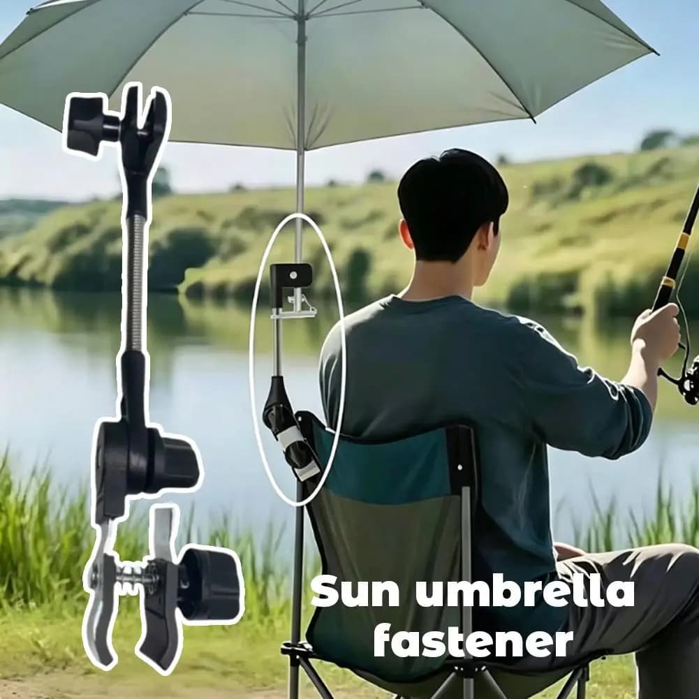 Small Clamp Umbrella Mount for Fishing Chair 360 Adjustable 7-40mm Tube Heavy Duty Outdoor Sun Shade Stand Portable