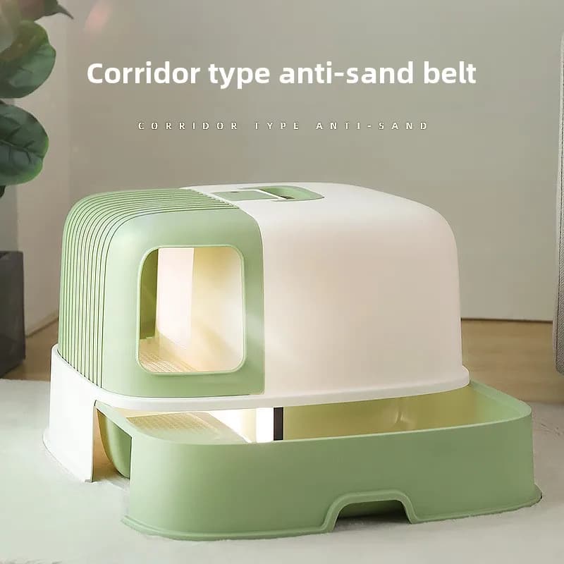 Long Corridor Cat Litter Box Drawer Enclosed Large Capacity Odor Control Cat Litter Box Closed Cat Litter Box Cat Toilet