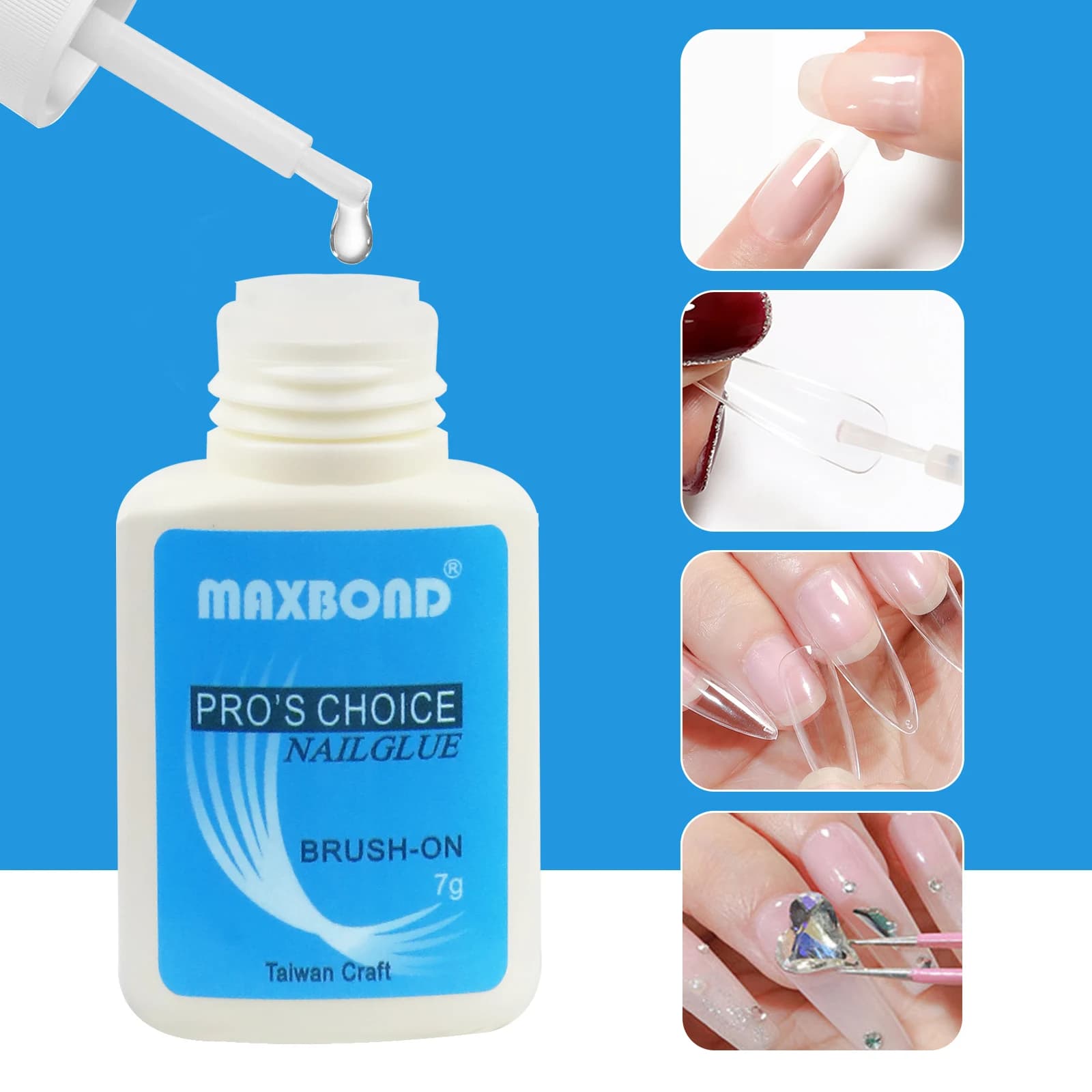 5 pieces adhesive glue fast drying nails professional glue for fake nail glue for extension decoration rhinestone for acrylic nails