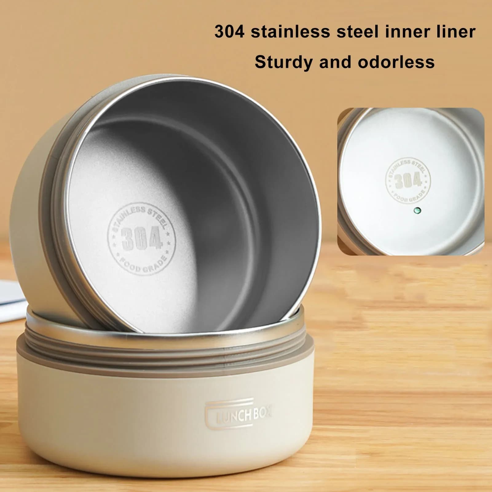 Lunch Box termico Contenitore per il pranzo isolato sigillato Facile da pulire Portatile in acciaio inossidabile 304 con borsa termica per il lavoro