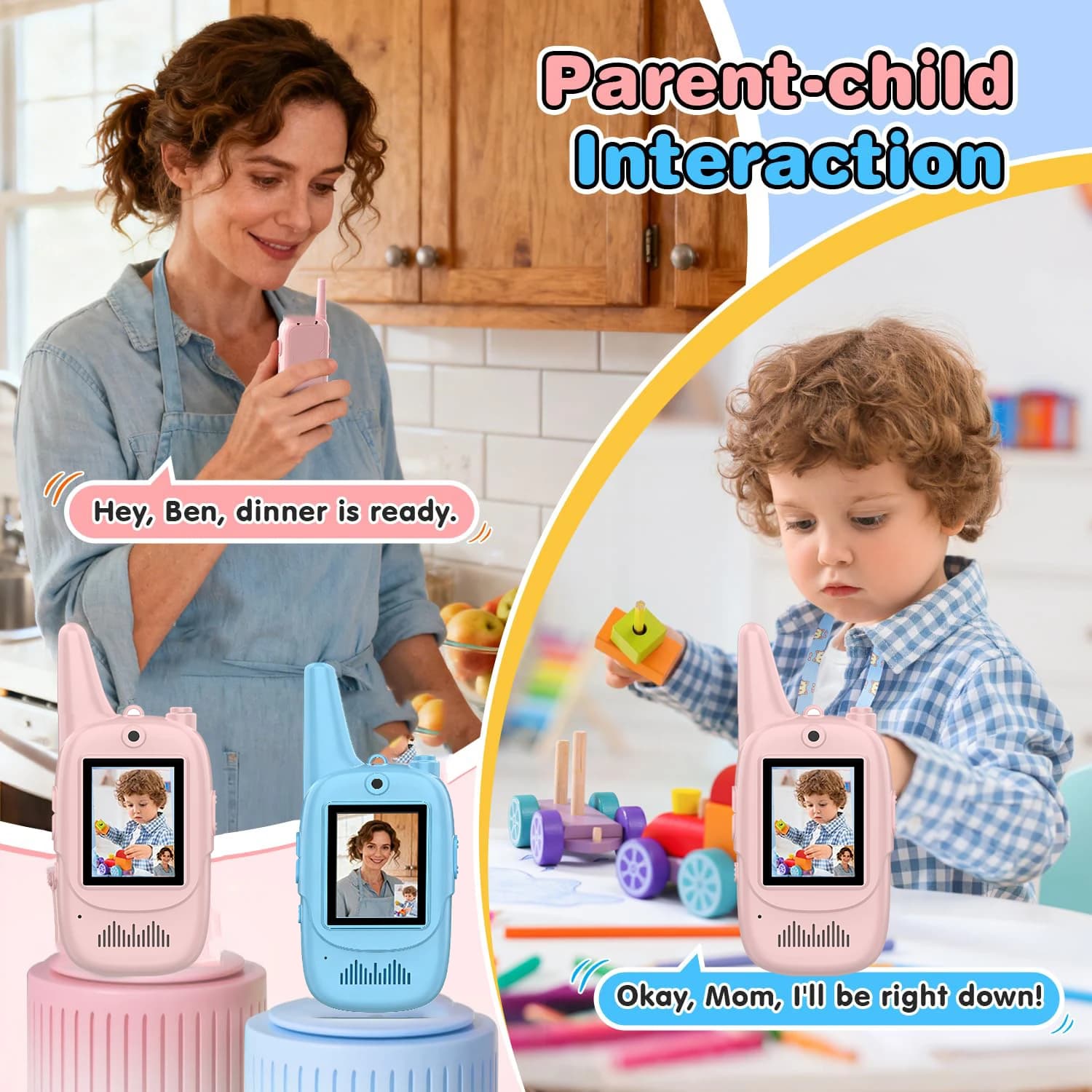 Giocattoli Parlanti per Bambini con Videocamera, Comunicazione a Lungo Raggio, Portatili, per Uso Interno ed Esterno, Regalo di Compleanno