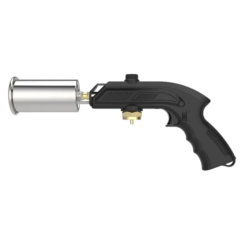 Lanciafiamme Multifunzione con Tubo in Acciaio Inox di Grande Diametro, Design con Blocco di Sicurezza, Serbatoio di Gas Propano per Barbecue all'Aperto