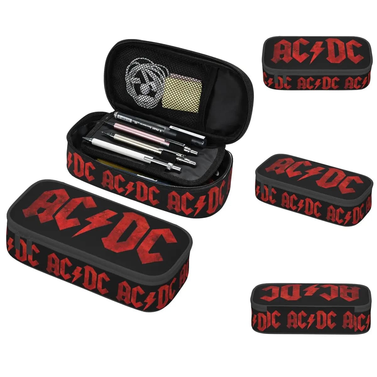 Astuccio con logo Jagged della band musicale AC-DC, regalo per ragazzi e ragazze, portapenne, borsa per cancelleria, porta penne