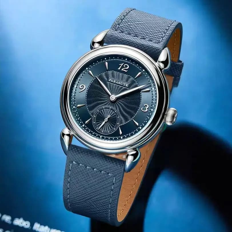 Orologio Meccanico da Uomo FARASUTE 37mm a Carica Manuale, Ultrasottile con Vetro Zaffiro, Quadrante Sunray, Piccolo Quadrante dei Secondi SW261