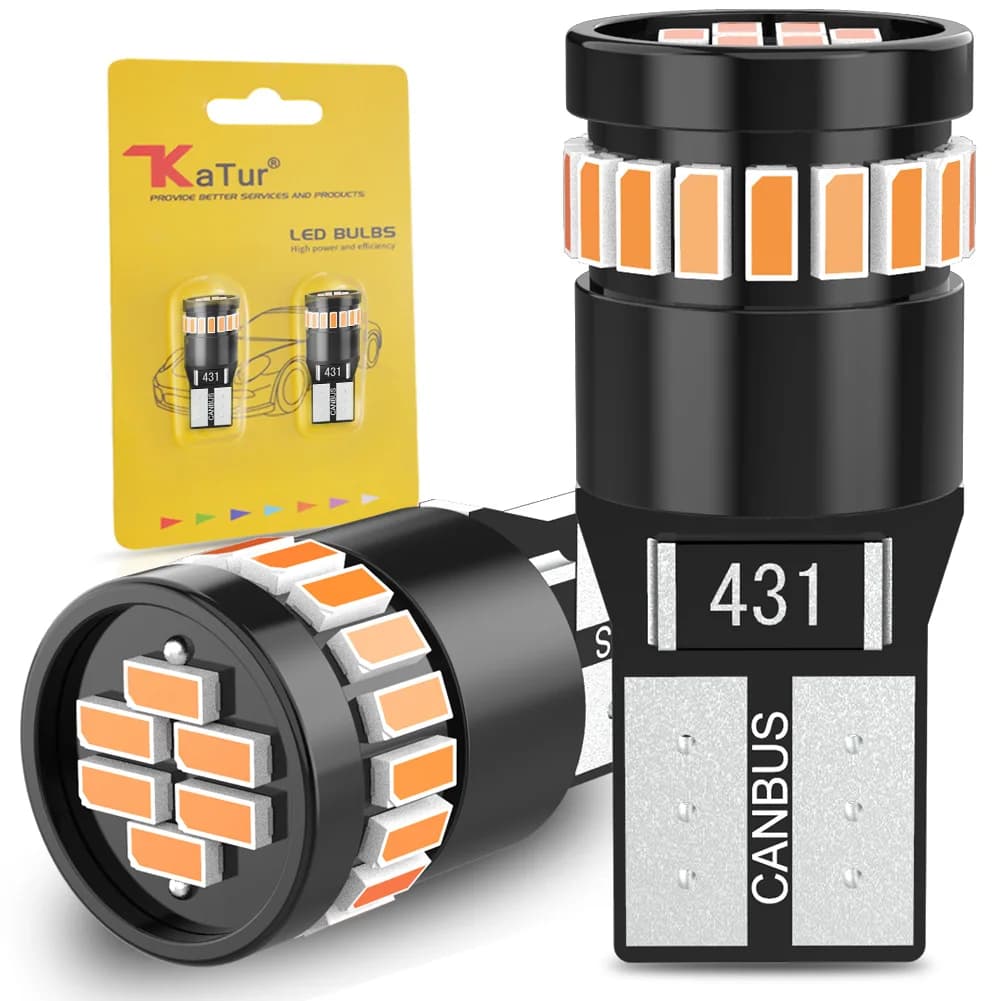 2 pz 360 Gradi di Illuminazione T10 W5W Lampadine A LED Rosso Canbus 194 168 LED Liquidazione Arancione Luce Auto Interni Tronco Lampada targa