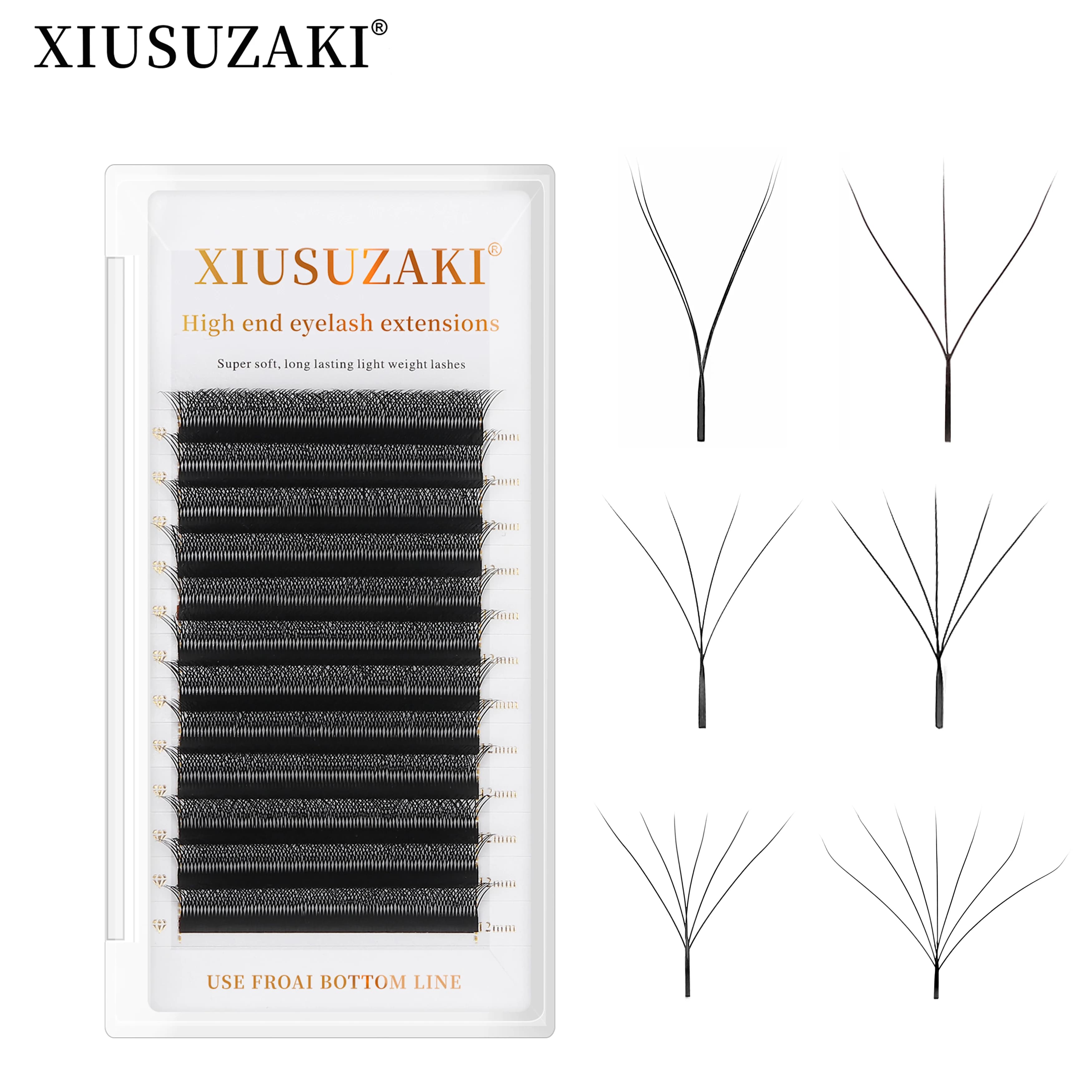 XIUSUZAKI W flowering shape 2D 3D 4D 5D 6D 7D 8D automatic flowering prefabricated fan eyelashes natural extensions individual eyelashes
