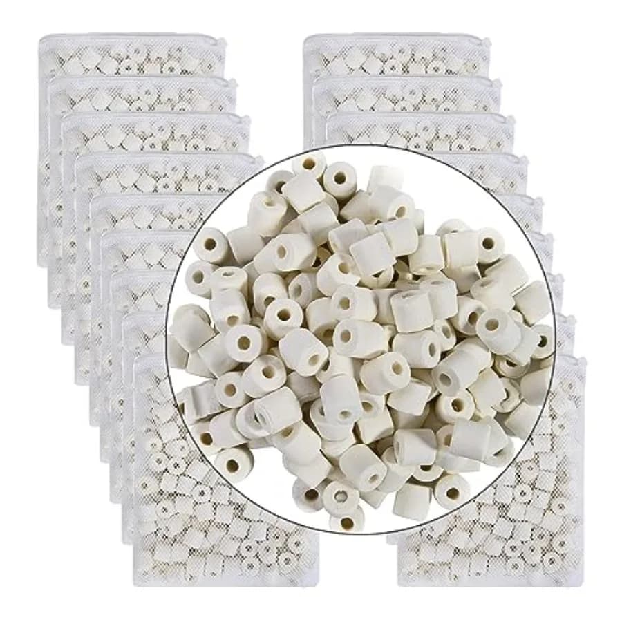 Anelli in Ceramica Bio per Filtri Acquario, Materiale Filtrante per Laghetto e Acquario con Filtro Esterno