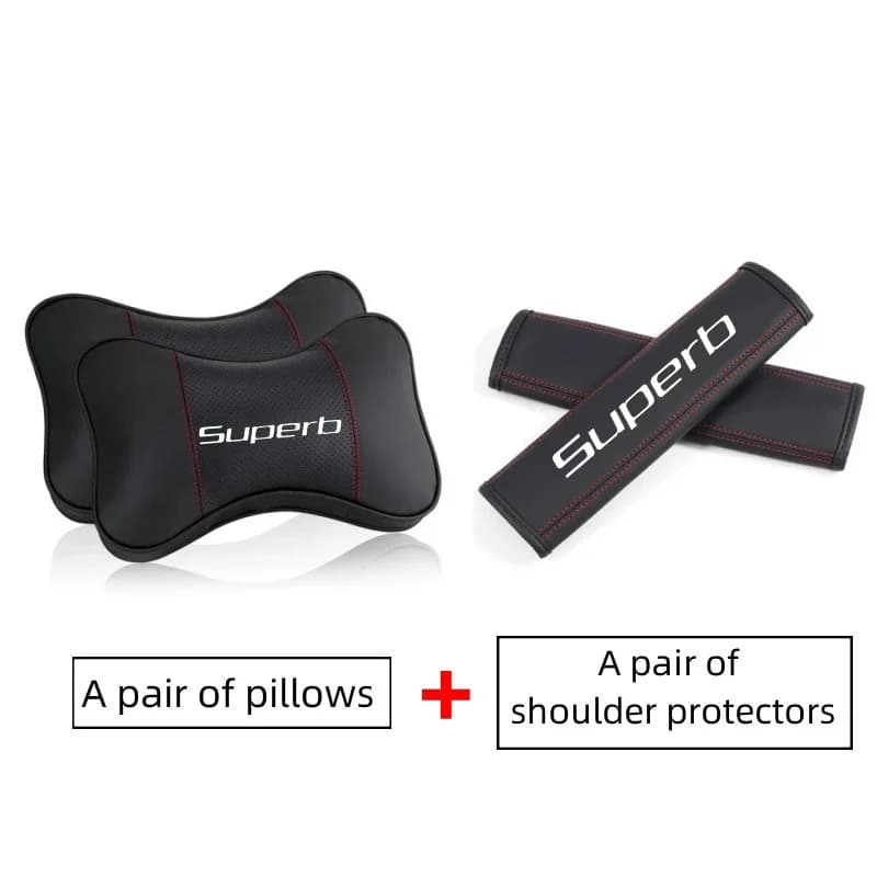 New Soft Memory Car Safety Headrest Neck Pillows Cushion Seat Belt Shoulder Protector Pads For skoda superb 3 2 1 MK1 MK2 MK3