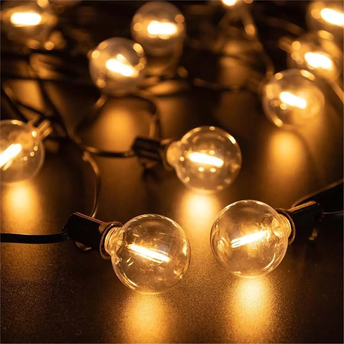 THANKYOU 25PCS Low Voltage G40 DC12V Led Light Bulbs 1W E12 Plastic Replace Bulb for Off-Grid Solar String Light Camping RV