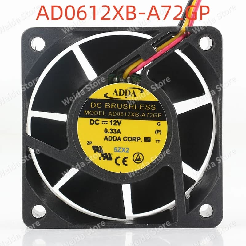 Ventola di Raffreddamento ADDA 5V 24V 48V AC EC 6025 60x60x25MM 6CM 3 Fili per Server, Umidificatore, Piano Cottura a Induzione AD0612XB-A72GP DC 12V 0.33A