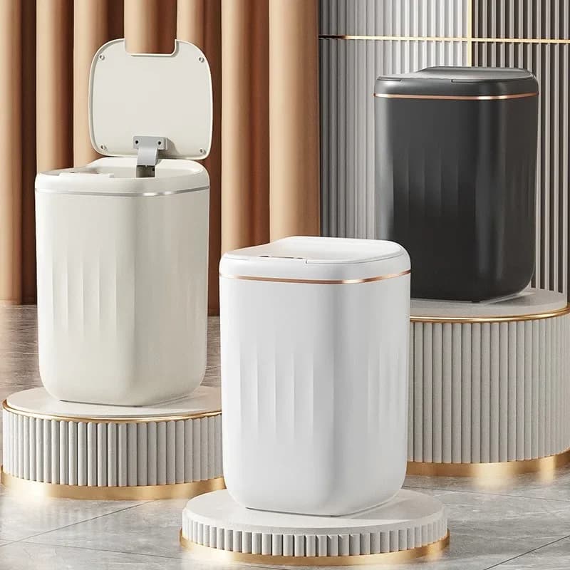 24L Smart Trash Bin With UV Light Automatic Sensor Trash Kitchen with Wastebasket Toilet Smart for Bathroom Can Lid Garbage