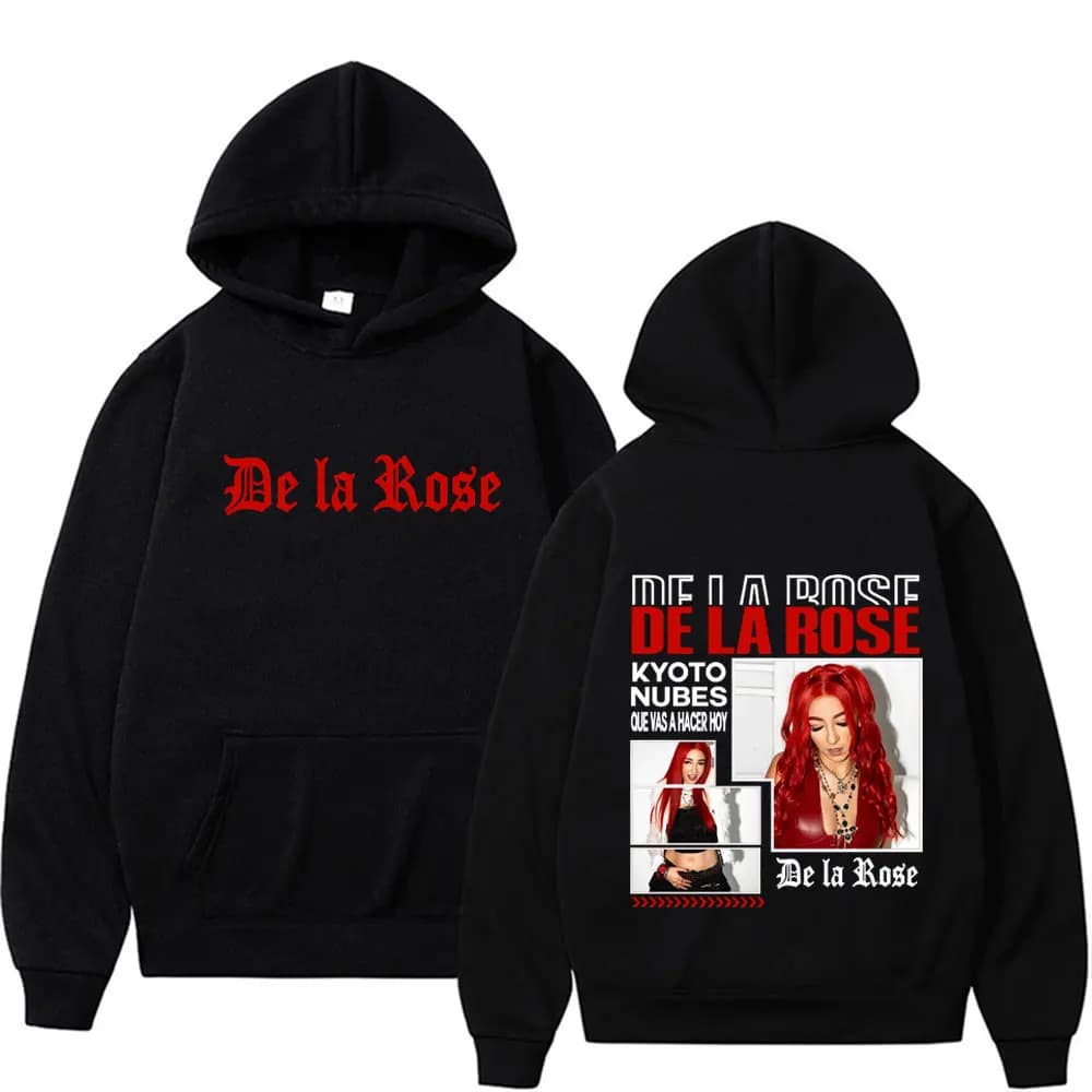 Dela Rose Album 2025 Tour Merch Hoodie Woman Hip Hop Streetn Vintage style sweatshirt Pullover oversize long sleeves
