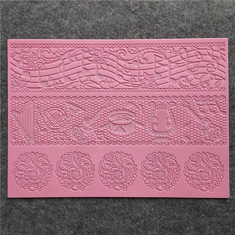 GX226 Music Related Silicone Lace Pad Candle Aromatherapy Decoration Mold DIY Gypsum Resin Epoxy Craftwork Mould
