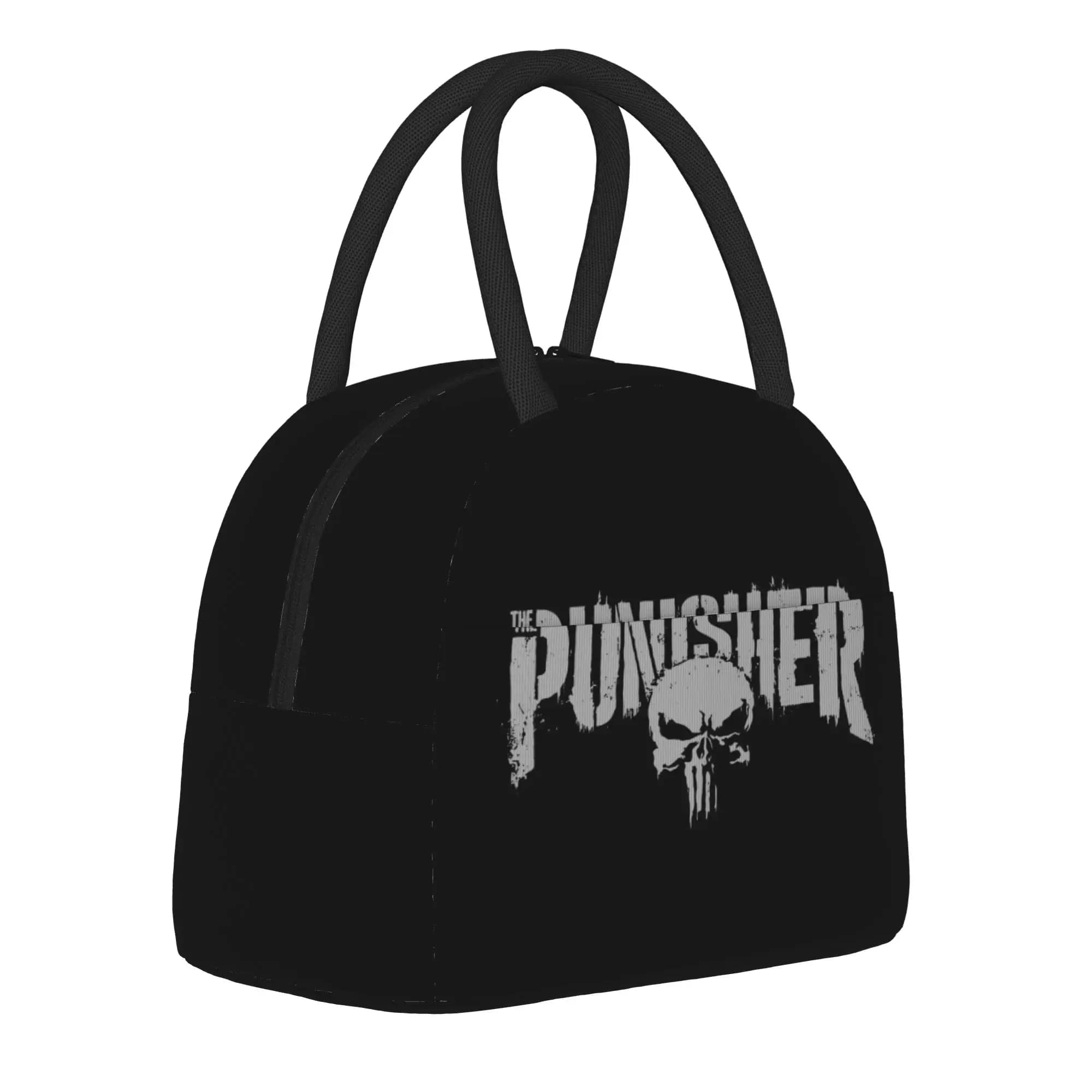Borse termiche per il pranzo Punisher, contenitori portatili per il pranzo in stile grunge goth, borsa termica, borsa per il pranzo, per ufficio, picnic, uomini e donne