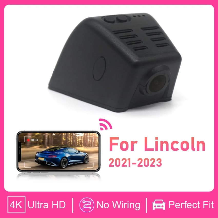 Video Camera for Auto UHD 4K 2160P Plug and Play with Wifi, Video Recorder Dash Cam for Lincoln Aviator Nautilus Navigator Corsair 2021-2023