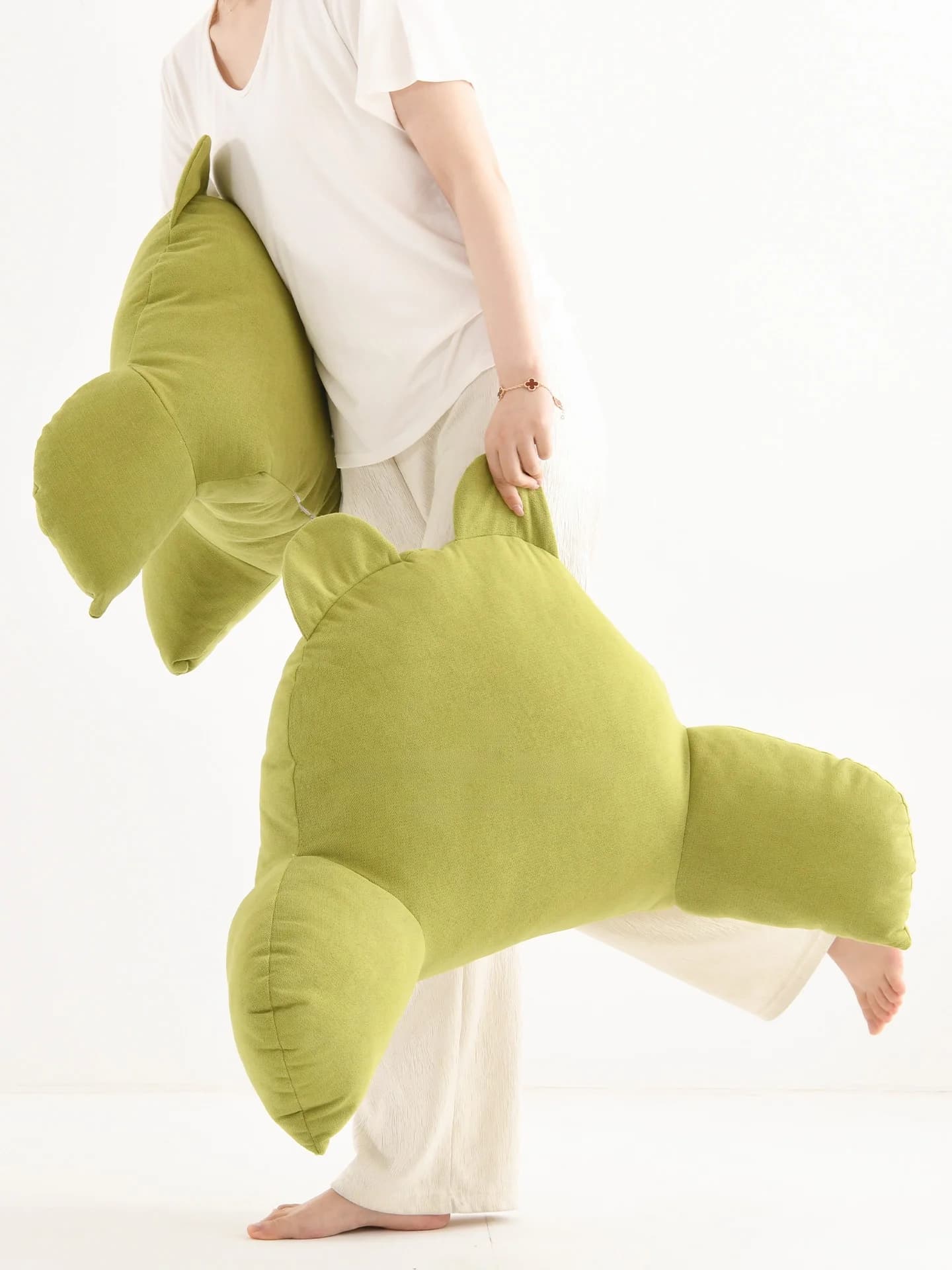 Cuscino per Divano con Design a Orecchie, Cuscino Lombare per Dormire, Cuscino Decorativo Morbido in Peluche per Casa