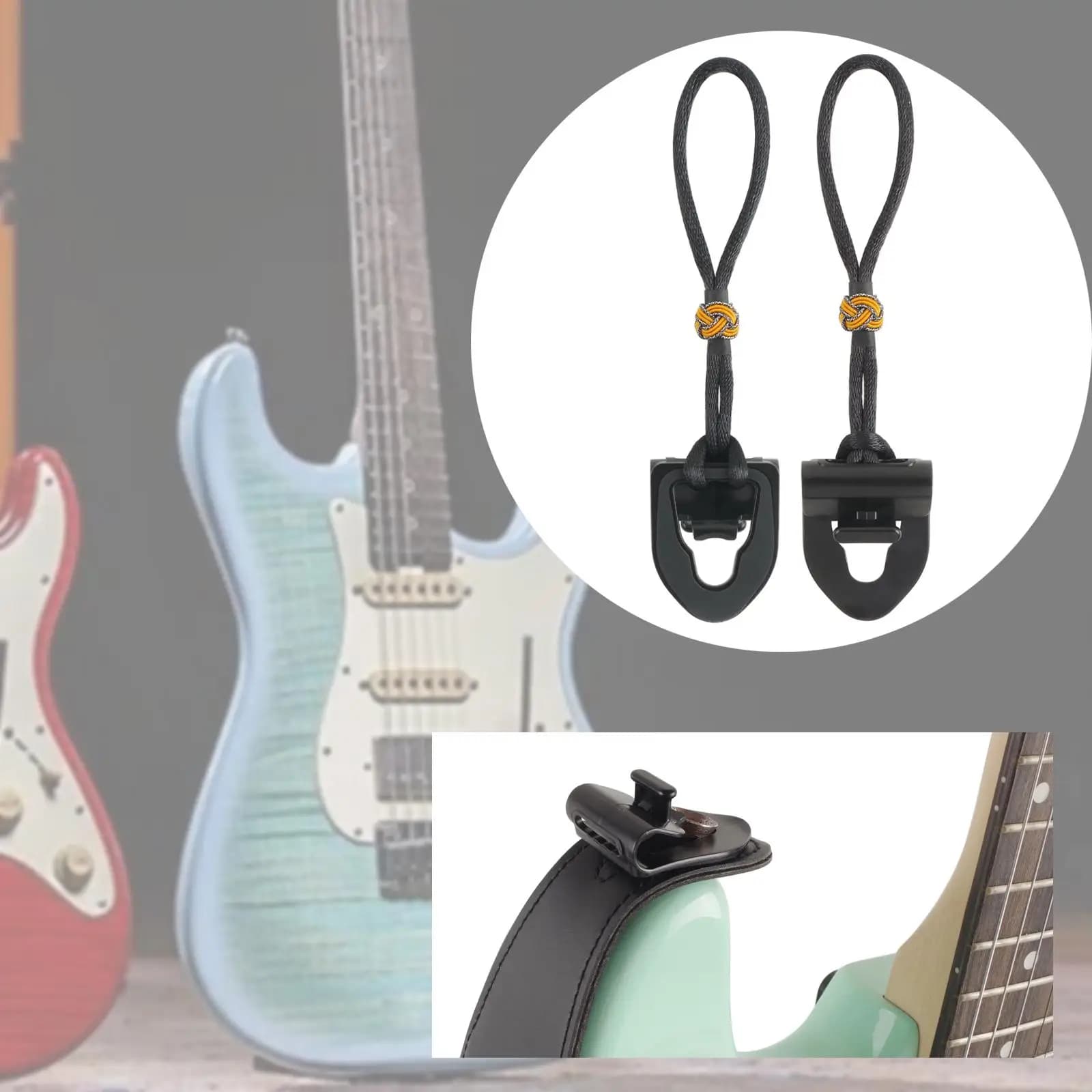 2 pezzi fibbie per tracolla per chitarra pulsante per tracolla per chitarra per Ukulele Show Live
