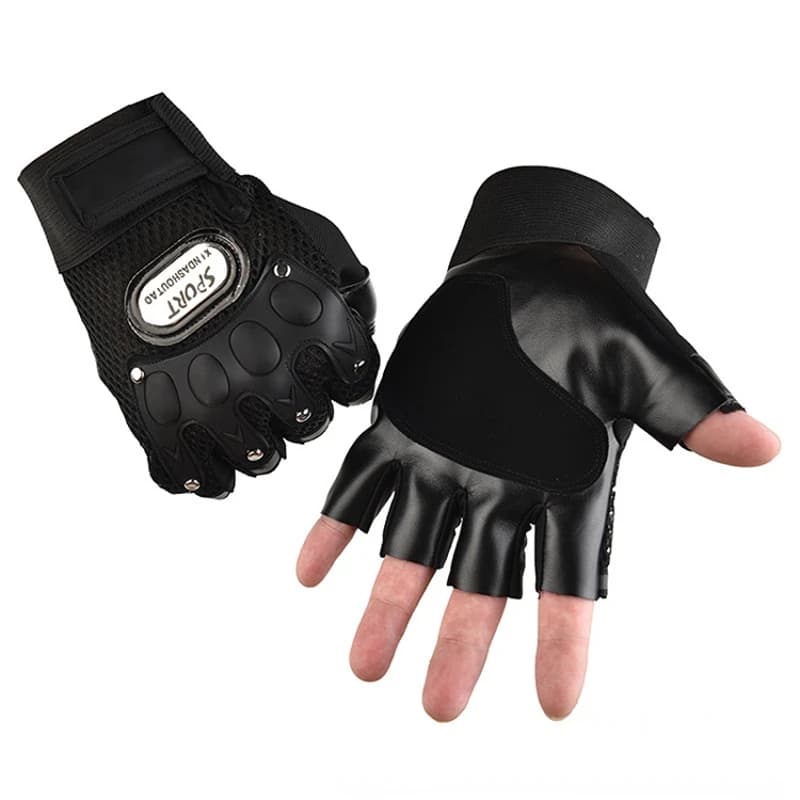 Guanti da Ciclismo, Moto e Fitness, Neri, Tattici, Mezze Dita, Sottili, Traspiranti, Accessori per Moto e Bicicletta