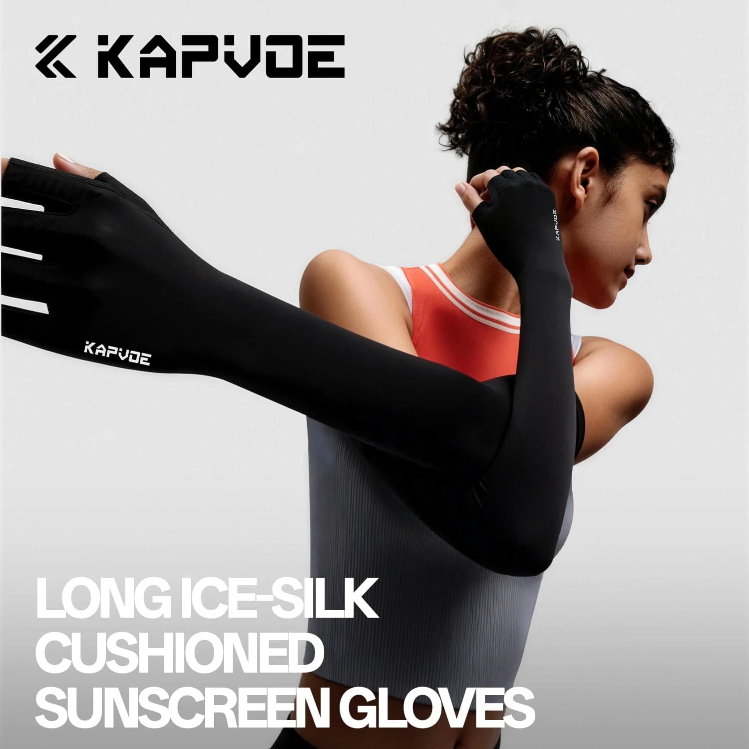 KAPVOE 2026 Sun-protection Cycling Gloves for Men Breathable Shock-Absorbing Cushioned Cooling Gloves Road & Mountain Biking
